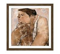 Artery8 Akira Tanaka Maternite Circa 1961 Square Wooden Framed Wall Art Print Picture 16X16 Inch