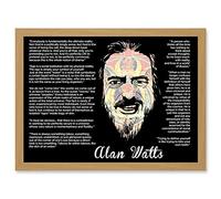 Artery8 Alan Watts Everybody Is Fundamentally Ultimate Face Quote A4 Artwork Framed Wall Art Print