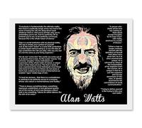 Artery8 Alan Watts Everybody Is Fundamentally Ultimate Face Quote A4 Artwork Framed Wall Art Print