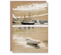 Artery8 Albert Edelfelt Seascape View From the Pier Blank Art Greeting Card