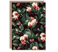 Artery8 Albert Racine Art Card Pink Cyclamen Floral Pattern