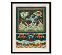 Artery8 Albert Racinet Framed Wall Art Print Chinese Patterns with Birds | Size: A4 Artery8 Multicolor A4