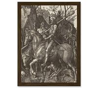Artery8 Albrecht Durer Knight Death Devil A4 Artwork Framed Wall Art Print