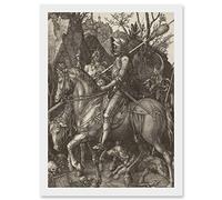 Artery8 Albrecht Durer Knight Death Devil A4 Artwork Framed Wall Art Print