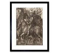 Artery8 Albrecht Durer Knight Death Devil Old Master 12X16" Framed Wall Art Print