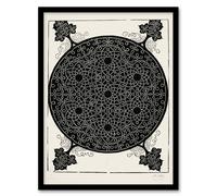 Artery8 Albrecht Durer Knob With Seven Hexagonal Stars Framed Wall Art Print in White | Size: A4 Artery8 White A4