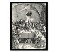 Artery8 Albrecht Durer Large Passion Series The Last Supper Framed Art Print in Grey | Size: A4 Artery8 Grey A4