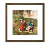 Artery8 Albrecht Durer Lot & His Daughters 8X8 Inch Square Wooden Framed Wall Art Print Picture with Mount in Brown Artery8 Brown