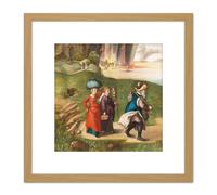 Artery8 Albrecht Durer Lot & His Daughters 8X8 Inch Square Wooden Framed Wall Art Print Picture with Mount in Light Oak Artery8 Light Oak
