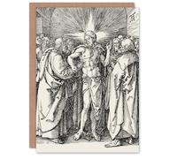 Artery8 Albrecht Durer Personalised Art Card Doubting Thomas Touches Christ's Wounds