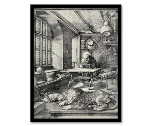 Artery8 Albrecht Durer Saint Jerome in His Study Artwork Framed Wall Art Print A4