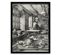 Artery8 Albrecht Durer Saint Jerome in His Study Framed Wall Art Picture Print in Grey | Size: A3 Artery8 Grey A3