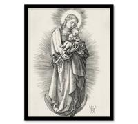 Artery8 Albrecht Durer The Virgin on a Crescent Moon Framed Art Picture Print in White | Size: A3 Artery8 White A3