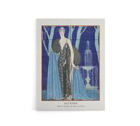 Artery8 Alcyone Fashion Worth Advert Barbier Vintage Canvas Wall Art in Blue | Size: W18" x H24" Artery8 Blue W18" x H24"