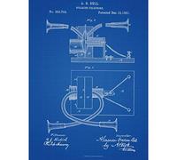 Artery8 Alexander Graham Bell Speaking Telephone 1881 Patent Plan Large Wall Art Poster Print Thick Paper 18X24 Inch