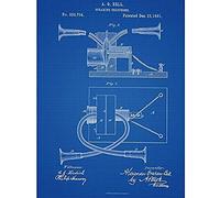 Artery8 Alexander Graham Bell Speaking Telephone 1881 Patent Plan Unframed Wall Art Print Poster Home Decor Premium