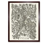 Artery8 Alexander Senegat Design For Textiles Etching Art Print Framed Poster Wall Decor 12x16 inch
