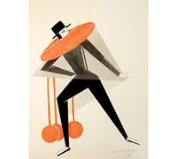 Artery8 Alexandra Exter Sketch Man Suit Hat Large XL Wall Art Canvas Print