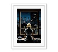 Artery8 Alfred Hitchcock Rear Window Inspired Hyperrealist Painting Watching Neighbours at Night Artwork Framed Wall Art Print 18X24 Inch