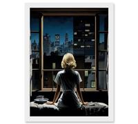 Artery8 Alfred Hitchcock Rear Window Inspired Hyperrealist Painting Watching Neighbours at Night Artwork Framed A3 Wall Art Print