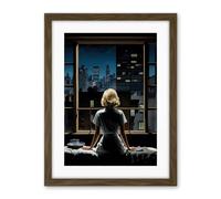 Artery8 Alfred Hitchcock Rear Window Inspired Hyperrealist Painting Watching Neighbours at Night Artwork Framed Wall Art Print 18X24 Inch
