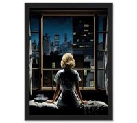 Artery8 Alfred Hitchcock Rear Window Inspired Hyperrealist Painting Watching Neighbours at Night Artwork Framed Wall Art Print A4