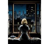 Artery8 Alfred Hitchcock Rear Window Inspired Hyperrealist Painting Watching Neighbours at Night Large Wall Art Poster Print Thick Paper 18X24 Inch