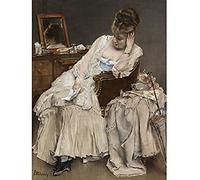 Artery8 Alfred Stevens Memories And Regrets Painting Art Print Canvas Premium Wall Decor Poster Mural