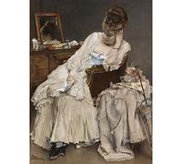 Artery8 Alfred Stevens Memories And Regrets Painting Premium Wall Art Canvas Print 18X24 Inch