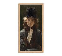 Artery8 Alfred Stevens The Parisian Sphinx C1880 Painting Framed Wall Art Print Long 25X12 Inch