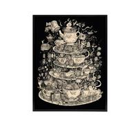Artery8 Alice Adventures In Wonderland Tea Party Framed Canvas Wall Art Print in Black | Size: W12" x H16" Artery8 Black W12" x H16"