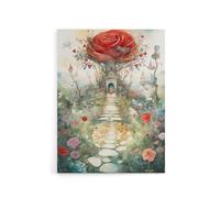 Artery8 Alice in Rose Garden at Wonderland Canvas Wall Art Print | Size: W18" x H24" Artery8 Multicolor W18" x H24"