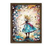 Artery8 Alice in Wonderland Clocks Down the Rabbit Hole Artwork Framed Wall Art Print 18X24 Inch