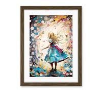 Artery8 Alice in Wonderland Clocks Down the Rabbit Hole Artwork Framed Wall Art Print 18X24 Inch