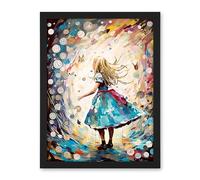 Artery8 Alice in Wonderland Clocks Down the Rabbit Hole Artwork Framed Wall Art Print 18X24 Inch