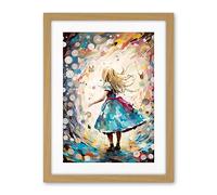 Artery8 Alice in Wonderland Clocks Down the Rabbit Hole Artwork Framed Wall Art Print 18X24 Inch