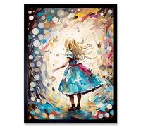 Artery8 Alice in Wonderland Clocks Down the Rabbit Hole Artwork Framed Wall Art Print 9X7 Inch