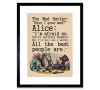 Artery8 Alice In Wonderland Mad Hatter Tea Party Artwork Framed Wall Art Print