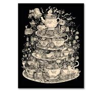 Artery8 Alice In Wonderland Mad Hatter Tea Party Whimsical Magical Adventure Painting Art Print Framed Poster Wall Decor 12x16 inch