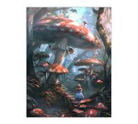 Artery8 Alice in Wonderland Mushroom Forest Concept Art Kids Bedroom Unframed Wall Art Print Poster Home Decor Premium