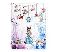 Artery8 Alice Wonderland Mad Hatter Tea Party Watercolour Living Room Unframed Wall Art Print Poster Home Decor Premium