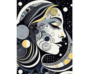 Artery8 Aligned with the Universe Boho New Moon Goddess Mother Nature Sky Patterns Large Wall Art Poster Print Thick Paper 18X24 Inch