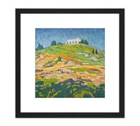 Artery8 Allen Tucker The Rise Painting 8X8 Inch Square Wooden Framed Wall Art Print Picture with Mount in Black Artery8 Black