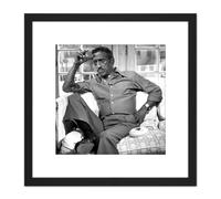 Artery8 Allen Warren Portrait Entertainer Sammy Davis Jr Photo 8X8 Inch Square Wooden Framed Wall Art Print Picture with Mount in Black Artery8 Black