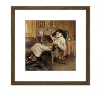 Artery8 Allingham Portrait Historian Thomas Carlyle Painting 8X8 Inch Square Wooden Framed Wall Art Print Picture with Mount in Brown Artery8 Brown