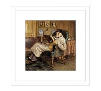 Artery8 Allingham Portrait Historian Thomas Carlyle Painting 8X8 Inch Square Wooden Framed Wall Art Print Picture with Mount in White Artery8 White