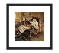 Artery8 Allingham Portrait Historian Thomas Carlyle Painting 8X8 Inch Square Wooden Framed Wall Art Print Picture with Mount in Black Artery8 Black