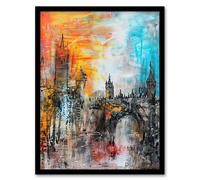 Artery8 Alnwick Castle Modern Artwork Northumberland Framed Art Print | Size: W12" x H16" Artery8 Multicolor W12" x H16"
