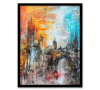 Artery8 Alnwick Castle Modern Artwork Northumberland Living Room Artwork Framed Wall Art Print 18X24 Inch