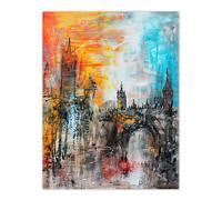 Artery8 Alnwick Castle Modern Artwork Northumberland Wall Art Print | Size: W12" x H16" Artery8 Multicolor W12" x H16"